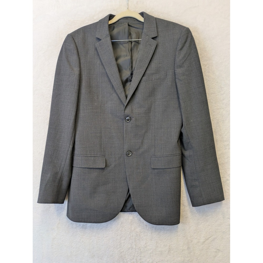 Topman Men's Size 38 Gray Two Button Blazer Sport Coat Jacket Wool Blend